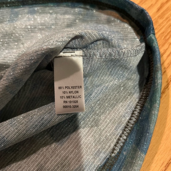 Christopher & Banks 3/4 sleeve Metallic Multicolored Top Medium, NWT - Picture 5 of 5